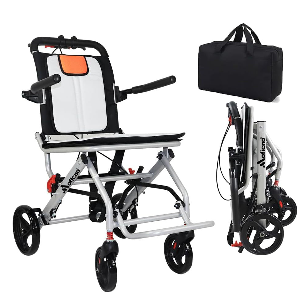 Super Lightweight (Only 19lbs aluminum wheelchairs wheelchairs portable foldable double support frame small hand push scooter