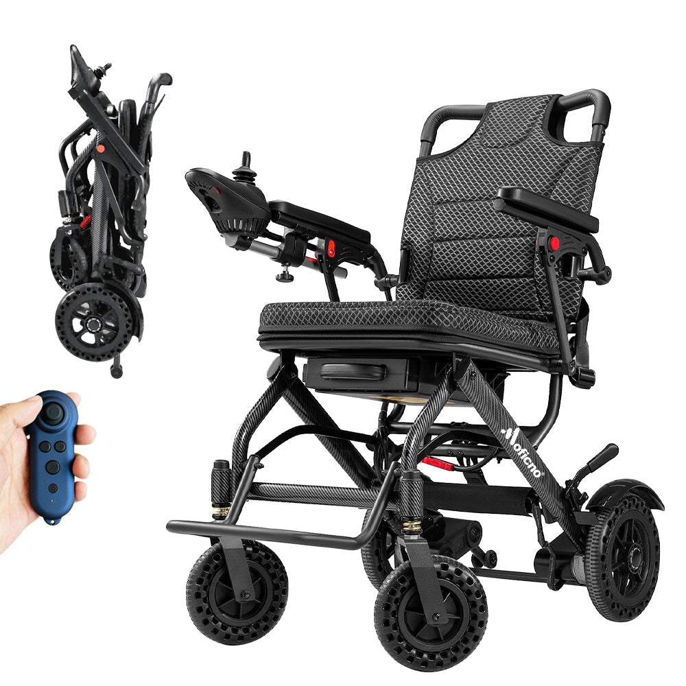 Carbon Fiber Coated Lightweight 15.6kg Electric Wheelchair Automatic Wheelchair Travel for Adults, Seniors Compact Portable Airline Approved