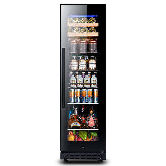 Wine Fridge 150L Freestanding or Built-in Wine Cooler Refrigerator with Sliding Rail Shelves, Professional Low Noise Wine Cellar