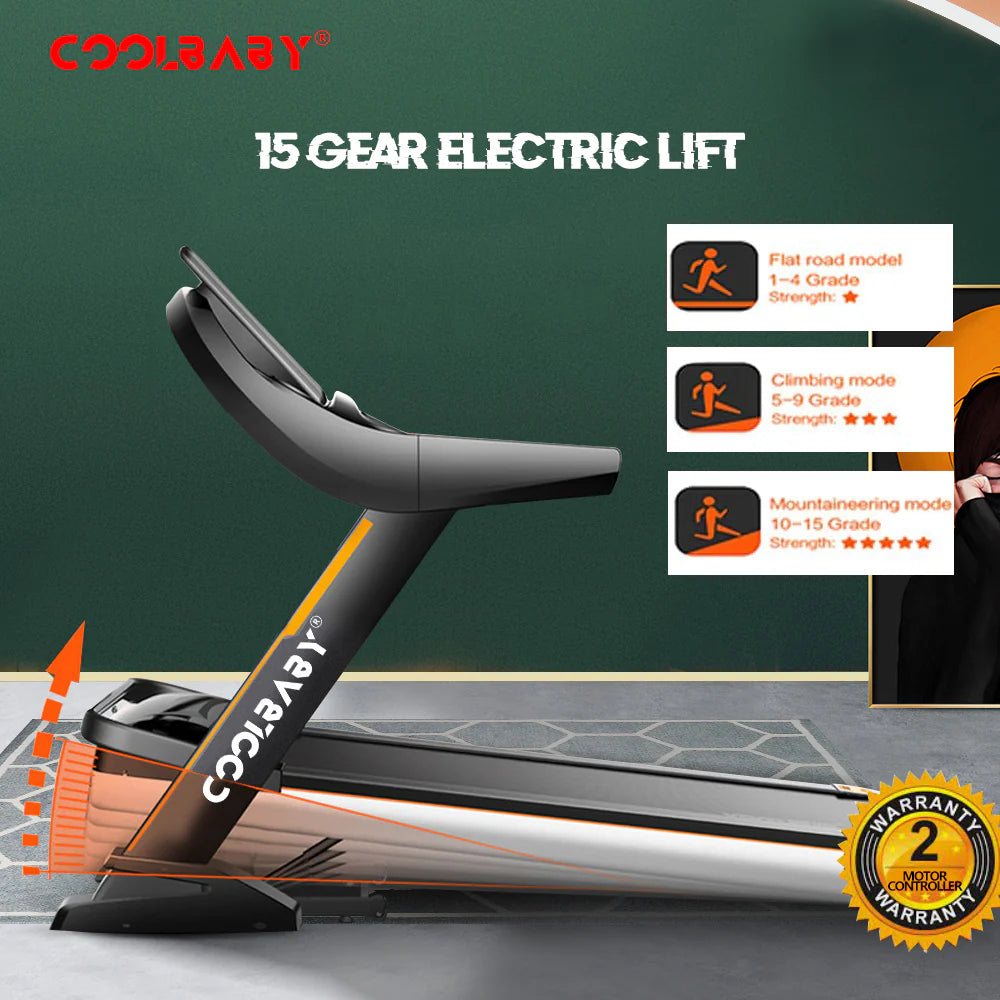 Most Advance PBJ24-SRK Fitness Treadmill 4HP Peak Motor, Auto Incline, Speed Range1-18 Km, LED Display, 150 Kg User Weight,Hydraulic Foldable, Inbuilt Speakers