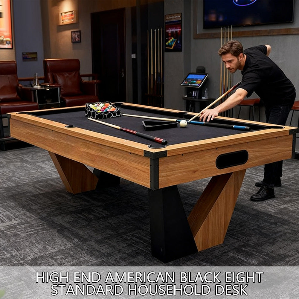 7 ft Pool Table with Wood Finish - Billiards Game Room Table for Adults & Family Billiard Table with Rustic Wood Finish