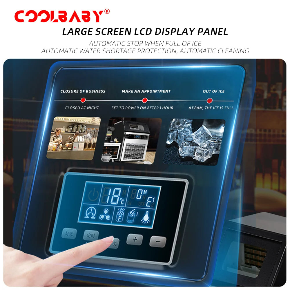 Commercial Ice Maker Machine 120KG / 150KG / 200KG per Day – Fully Automatic Cube Ice Machine with 40KG Storage for Restaurants, Cafes & Hotels
