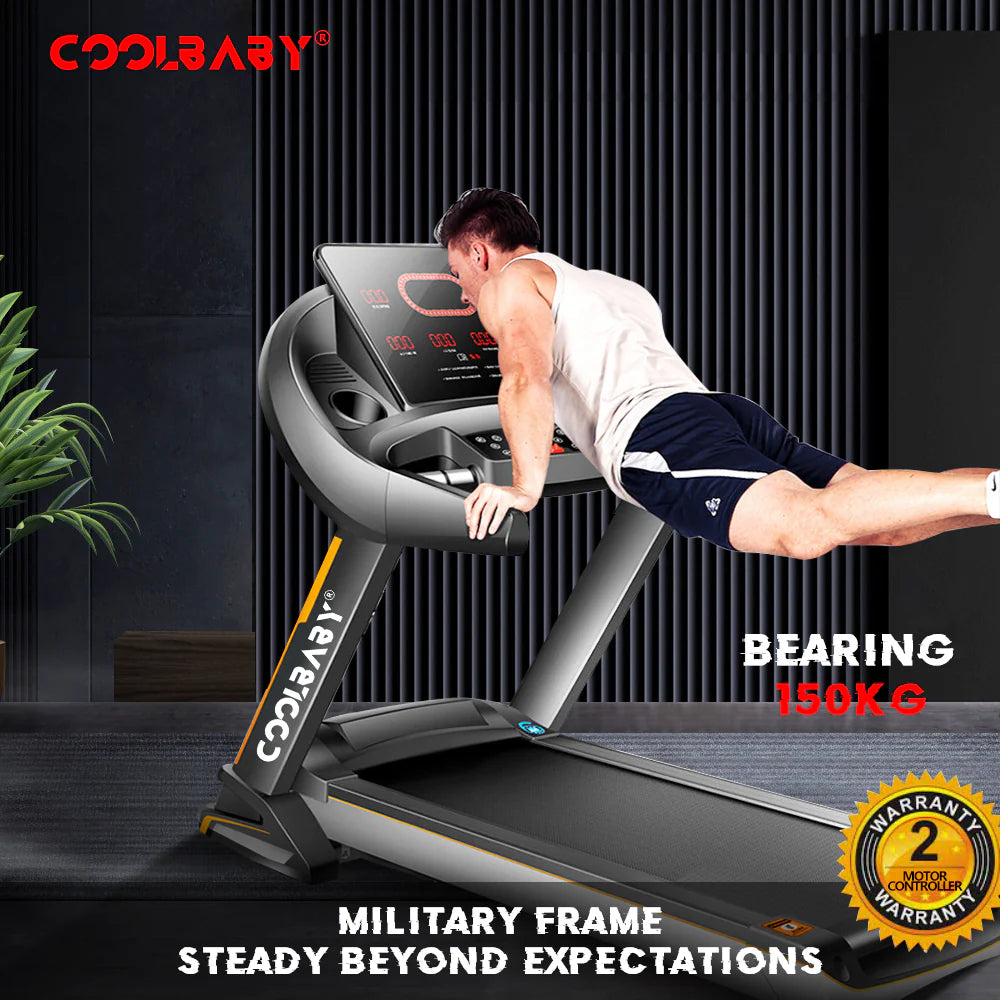 Most Advance PBJ24-SRK Fitness Treadmill 4HP Peak Motor, Auto Incline, Speed Range1-18 Km, LED Display, 150 Kg User Weight,Hydraulic Foldable, Inbuilt Speakers