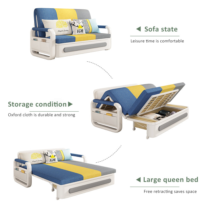 Modern Sectional Sofa Bed Set for Living Room & Dining Wood with  Fabric & Foam Padding Reclining Feature Hotel Suitable (1.58M)