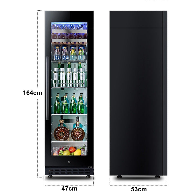Wine Fridge 150L Freestanding or Built-in Wine Cooler Refrigerator with Sliding Rail Shelves, Professional Low Noise Wine Cellar