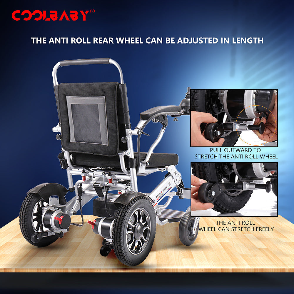 COOLBABY DDLY01: Lightweight Folding Electric Wheelchair with Intelligent Four-wheel Drive for Adult Mobility. - coolbabymalls