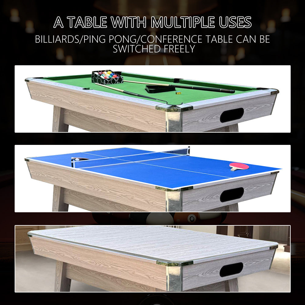 High-End 8 FT Pool Tables Billiards Table Tennis Custom Adult Three-in-One Multifunctional Home Game Slate for Pool Billiards