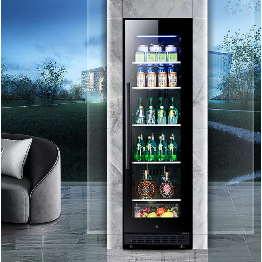 Wine Fridge 150L Freestanding or Built-in Wine Cooler Refrigerator with Sliding Rail Shelves, Professional Low Noise Wine Cellar
