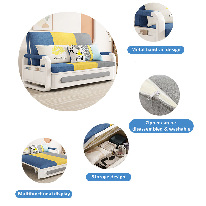 Modern Sectional Sofa Bed Set for Living Room & Dining Wood with  Fabric & Foam Padding Reclining Feature Hotel Suitable (1.58M)