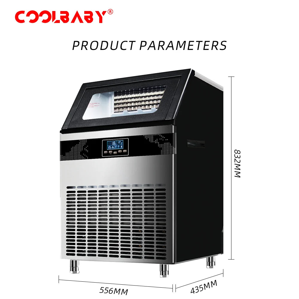 Commercial Ice Maker Machine 120KG / 150KG / 200KG per Day – Fully Automatic Cube Ice Machine with 40KG Storage for Restaurants, Cafes & Hotels