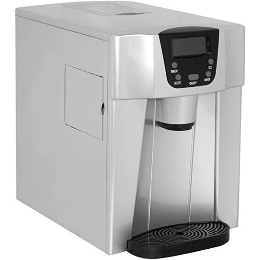 3-in-1 Countertop Ice Maker & Cold Water Dispenser – 15KG/Day, 2L Tank, Silver