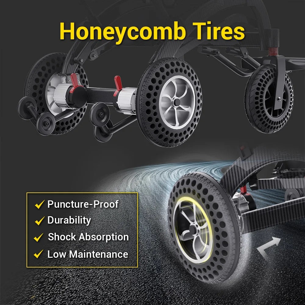 Powerful Lithium Rechargeable Controlled Lightweight 17.5kg Elderly Electric Wheelchair Brushless Motor Health Care Wheelchair