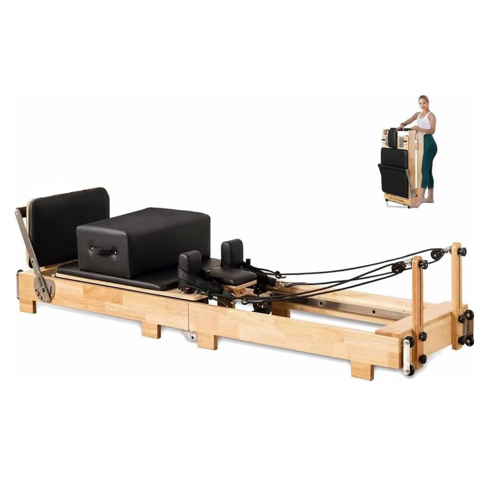 COOLBABY SSZ-PLT03 Pilates Reformer Folding Pilates Solid Wood Core Bed