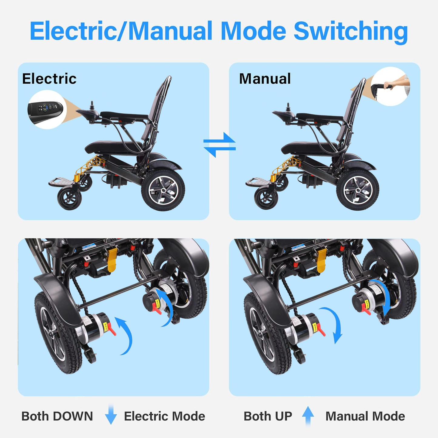 Folding Aluminum Electric Wheelchair for Adults & Disabled Portable Airline Approved