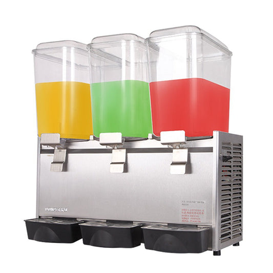 Commercial Beverage Dispenser Electric Juice Dispenser/18L Spray Type Juice Dispenser/3 Tank Juice Dispenser Stainless Steel Body Juice Dispenser for Bakery Flour Mill with Engine Core Component