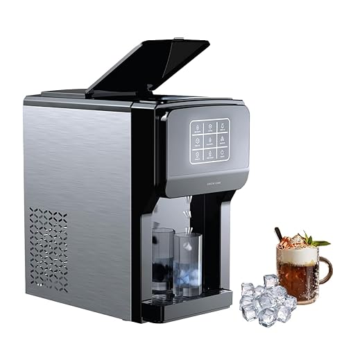3-in-1 Ice Maker, Water Dispenser & Ice Crusher – 18–20KG/Day with 5L Tank and Touch Contro