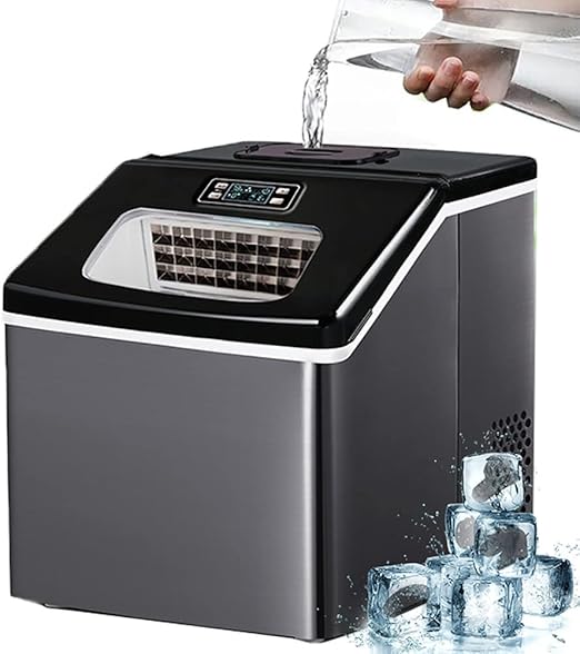 A-30KG Automatic Countertop Ice Maker – 25–30KG/Day Stainless Steel Ice Cube Machine for Home, Café & Restaurant