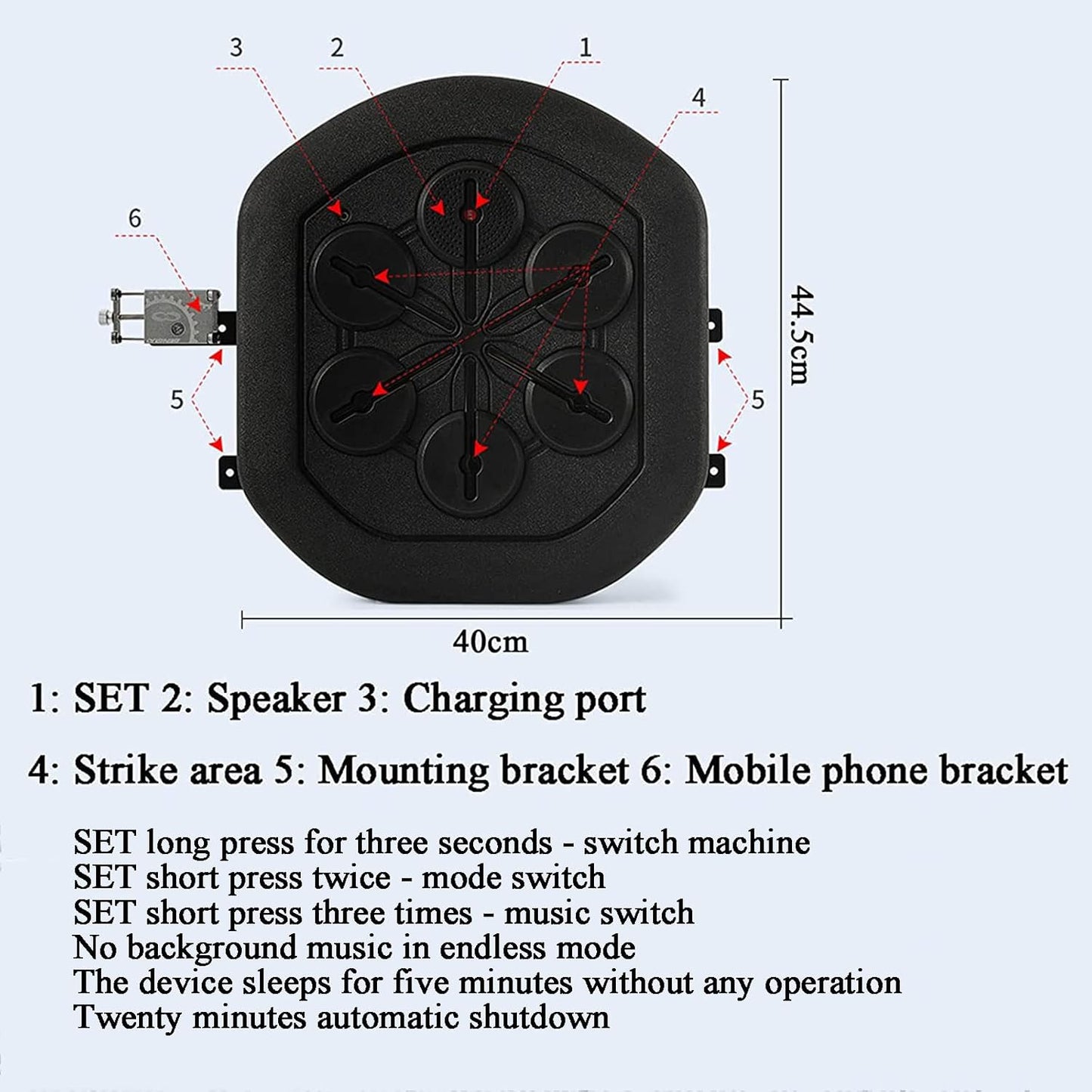 Boxing Training Machine - Music Electronic Target Mat with Gloves for Hand-Eye Coordination, Home Training, and Stress Relief