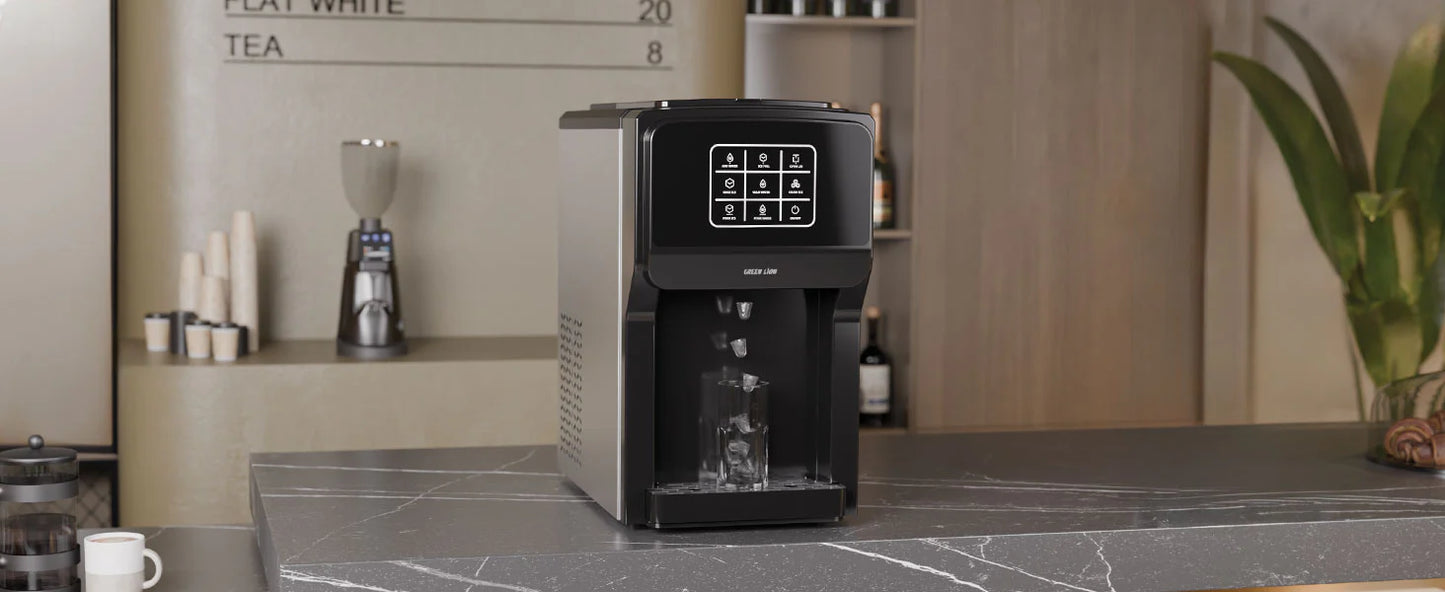 3-in-1 Ice Maker, Water Dispenser & Ice Crusher – 18–20KG/Day with 5L Tank and Touch Contro