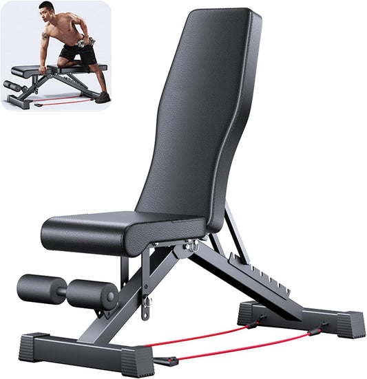 Adjustable Weight Bench Full Body Workout Multi-Purpose Foldable Strength Training Benches Decline Incline Bench for Home Gym