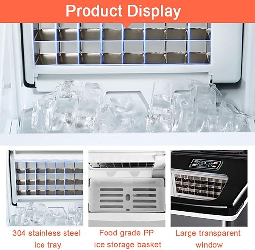 A-30KG Automatic Countertop Ice Maker – 25–30KG/Day Stainless Steel Ice Cube Machine for Home, Café & Restaurant