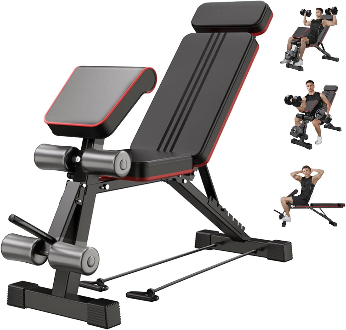 Adjustable Weight Bench - Multifunctional Fitness Bench, Foldable Exercise Workout Bench for Full Body Exercise