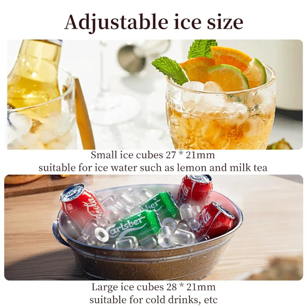 COOL BABY Smart App-Controlled Countertop Ice Maker – 1.3L Self-Cleaning Bullet Ice Machine, Grey | CKGO-i5