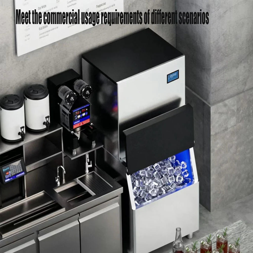 Commercial Ice Maker Machine 550KG/24H – Water-Cooled Split Ice Machine with 220KG Storage, Automatic Cleaning & Adjustable Square Ice Cubes