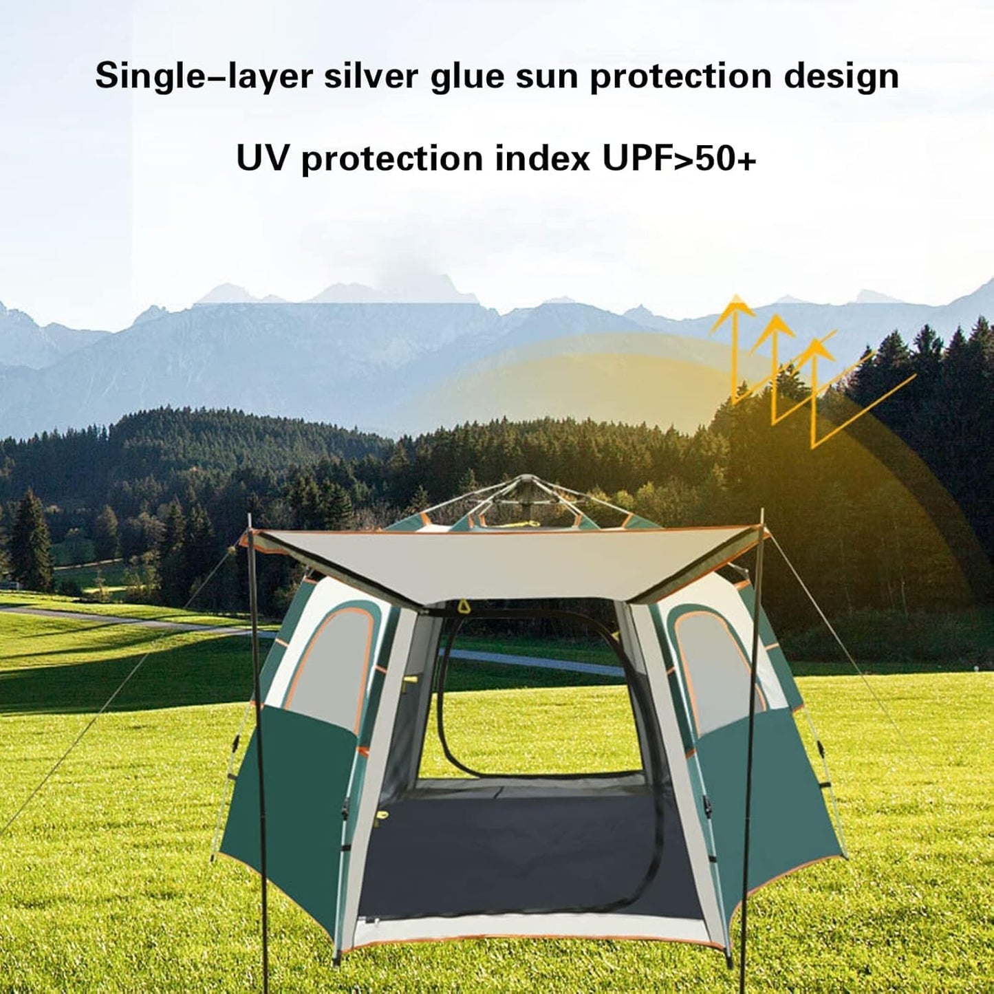 MOST WANTED Camping Tent 4-5 Person Pop Up Cabin Tent, Waterproof Tent with Porch, Waterproof Windproof Ultraviolet-proof Cabin Tent for Camping Hiking Mountaineering Lightweight Camping Tent Waterproof Dome Tent Great for Outdoor Camping Hiking