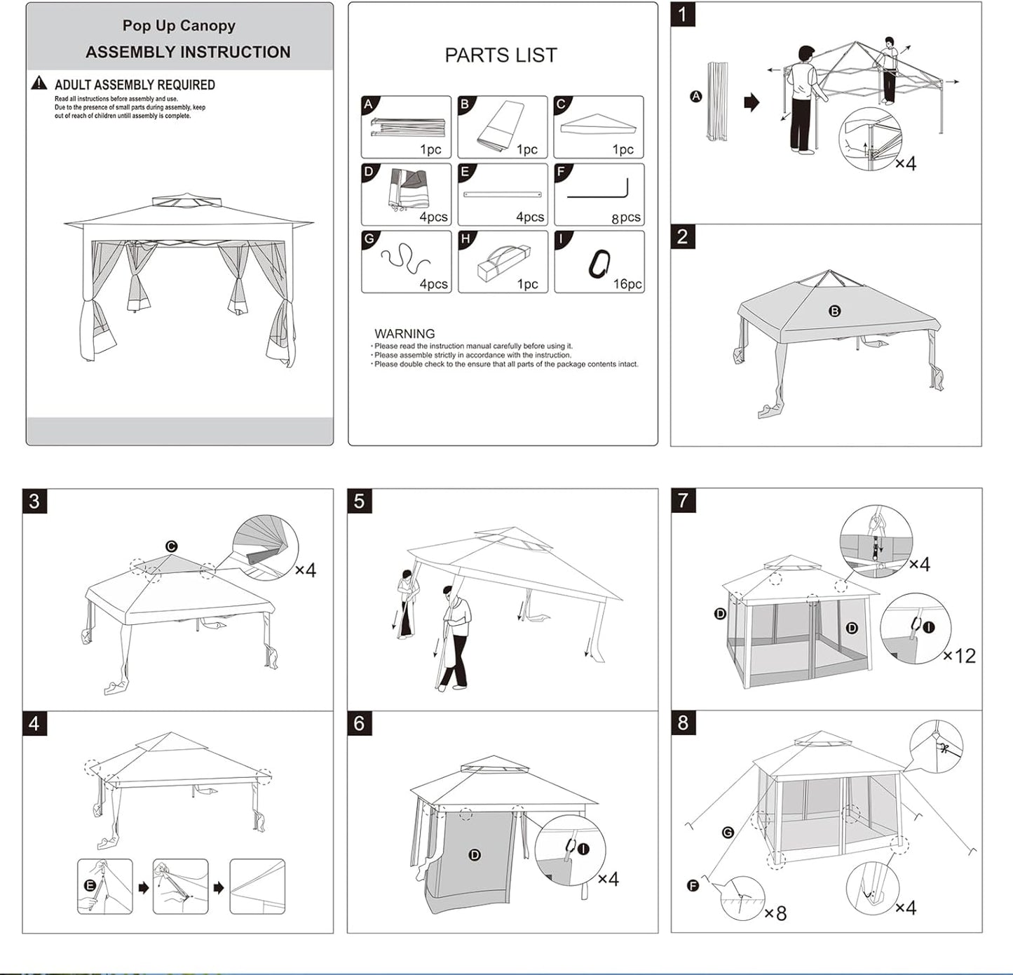 Portable Shelter for Outdoors 10’ x 10’ Pop Up Gazebo Canopy Tent, Outdoor Gazebo Canopy Shelter with Netting, Metal Frame Patio Gazebo Tent with Double Roof for Garden, Lawn, Backyard, Party, Khaki