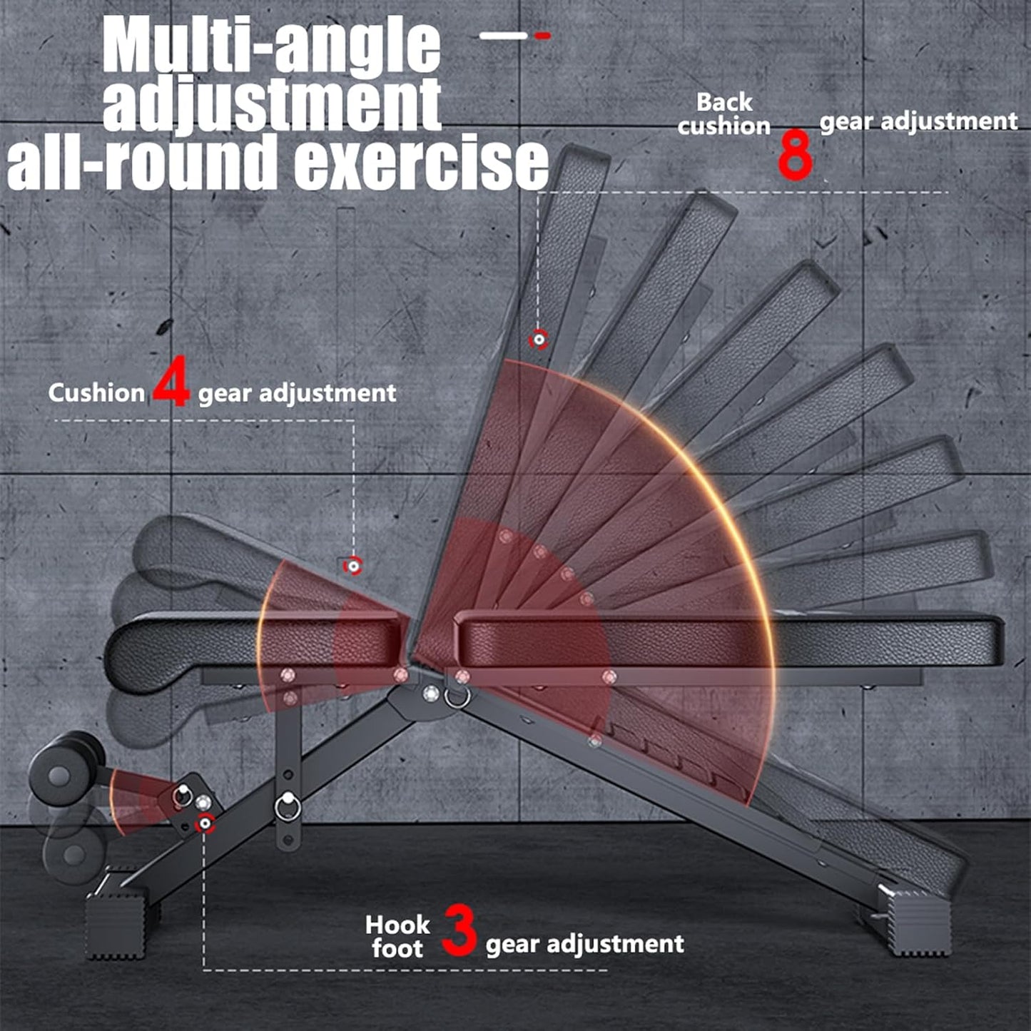 Adjustable Weight Bench Full Body Workout Multi-Purpose Foldable Strength Training Benches Decline Incline Bench for Home Gym