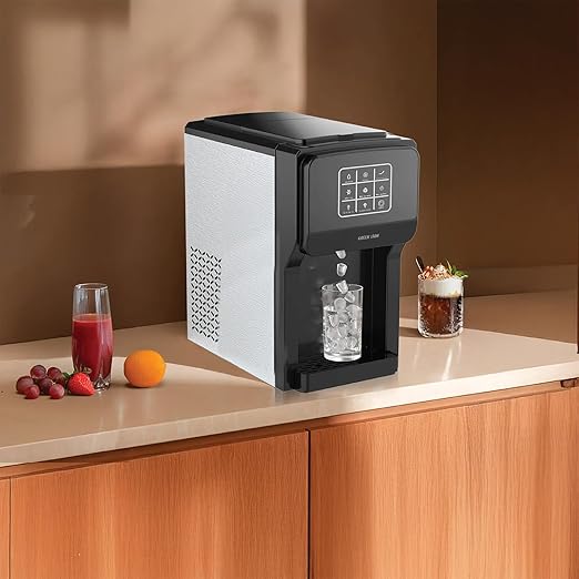 3-in-1 Ice Maker, Water Dispenser & Ice Crusher – 18–20KG/Day with 5L Tank and Touch Contro