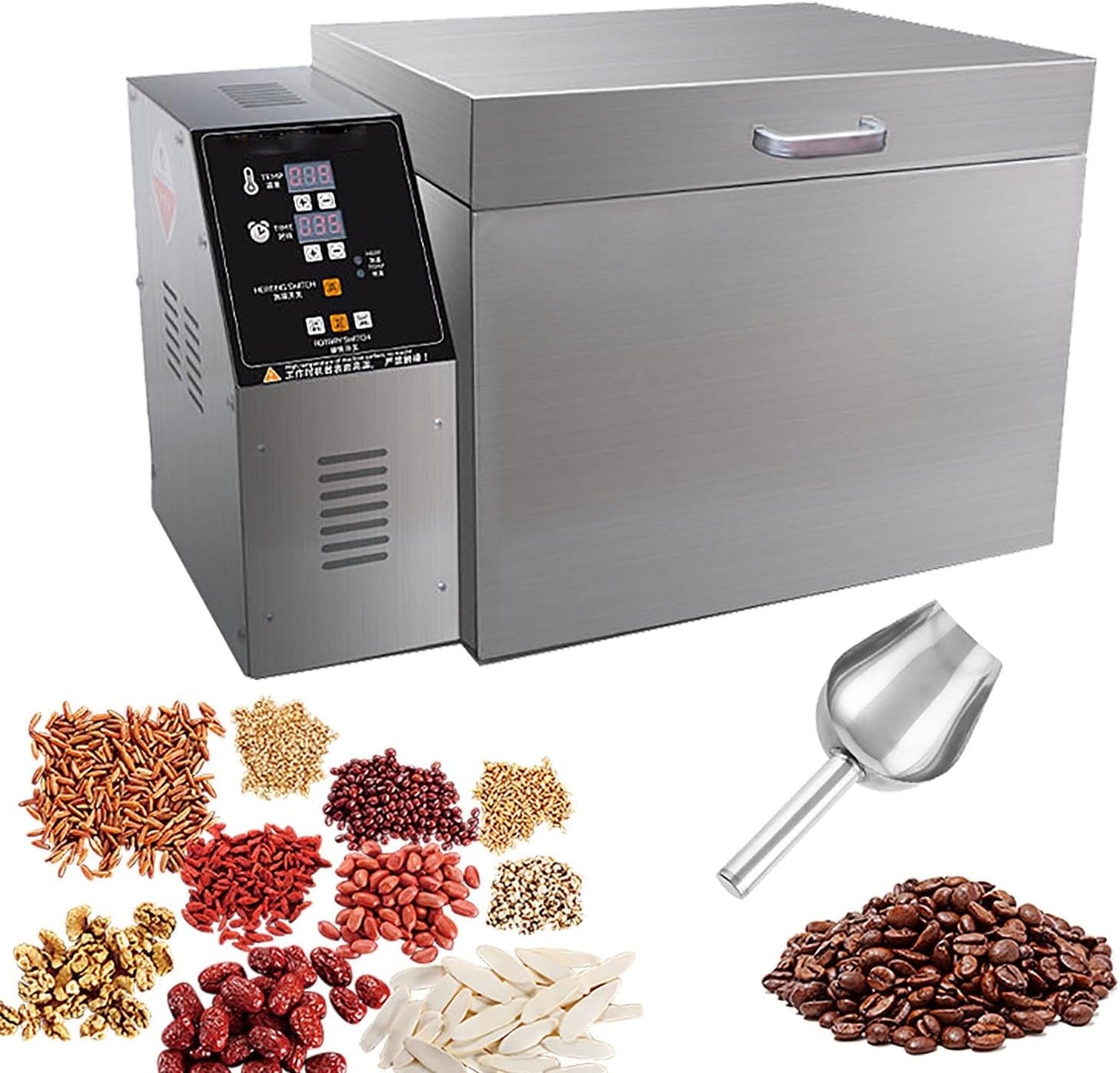 Electric Coffee Bean Roaster Machine - Timing & Temperature Adjustable, Stainless Steel Coffee Beans Roasting Machine For Baking Coffee,Chestnut, Peanuts, Grain 2KG