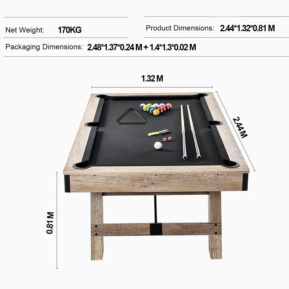 Luxury 3 in 1 Pool table 8ft Plus Household table tennis + Meeting and Dining Table Multi functional