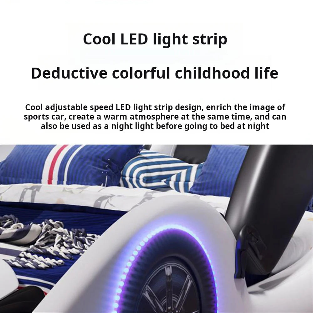 COOLBABY ETC1127 Children's Bed Boys Bed Car Style Single Bed (Without Mattress)