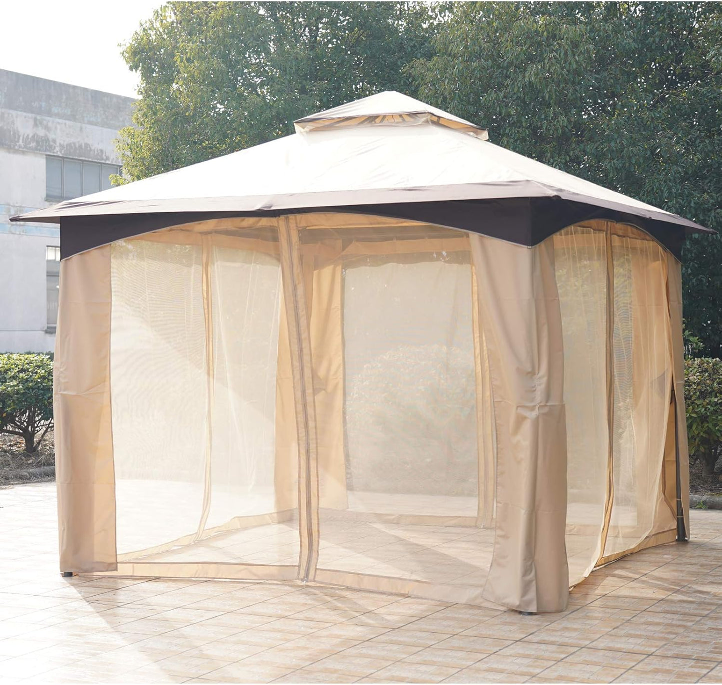 Fold & Go Gazebo – Lightweight, Durable, and Fast Setup SkyCover Pop-Up Gazebo – Set Up in Seconds 3.2 x 3.2m Garden Gazebo, Double Roof Outdoor Gazebo Canopy Shelter with Netting, Solid Steel Frame for Garden, Lawn, Backyard and Deck