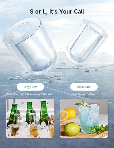 Compact Portable Ice Maker – 15KG/Day with 2 Ice Sizes, Self-Cleaning and Carry Handle – Black