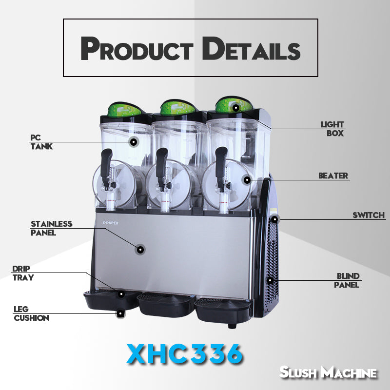 Commercial Industrial Slush Ice Machine Fizzy Frozen Drink Machine Ice Slush Machine Snack Business Slush Machine Slush Granita Dispenser XHC336  Fast Frozen Smoothie Making Machine