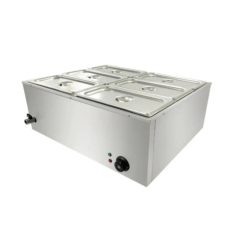HB-6V Electric Bain Marie 6 × 1/2 GN | 1.5KW Stainless Steel Commercial Buffet Food Warmer
