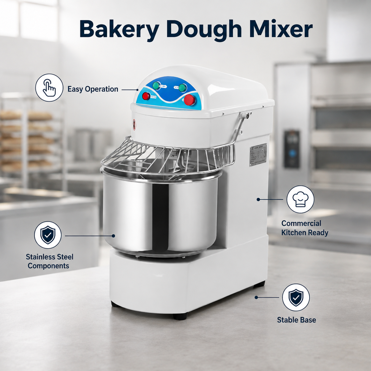 DH-20A Spiral Mixer 20L Double Speed Commercial Dough Mixer – Italian Technology