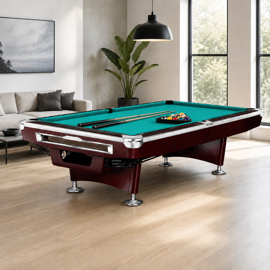 9ft Classic Professional Billiard Table with Solid Maple Wood Frame & ANDY 588 Felt