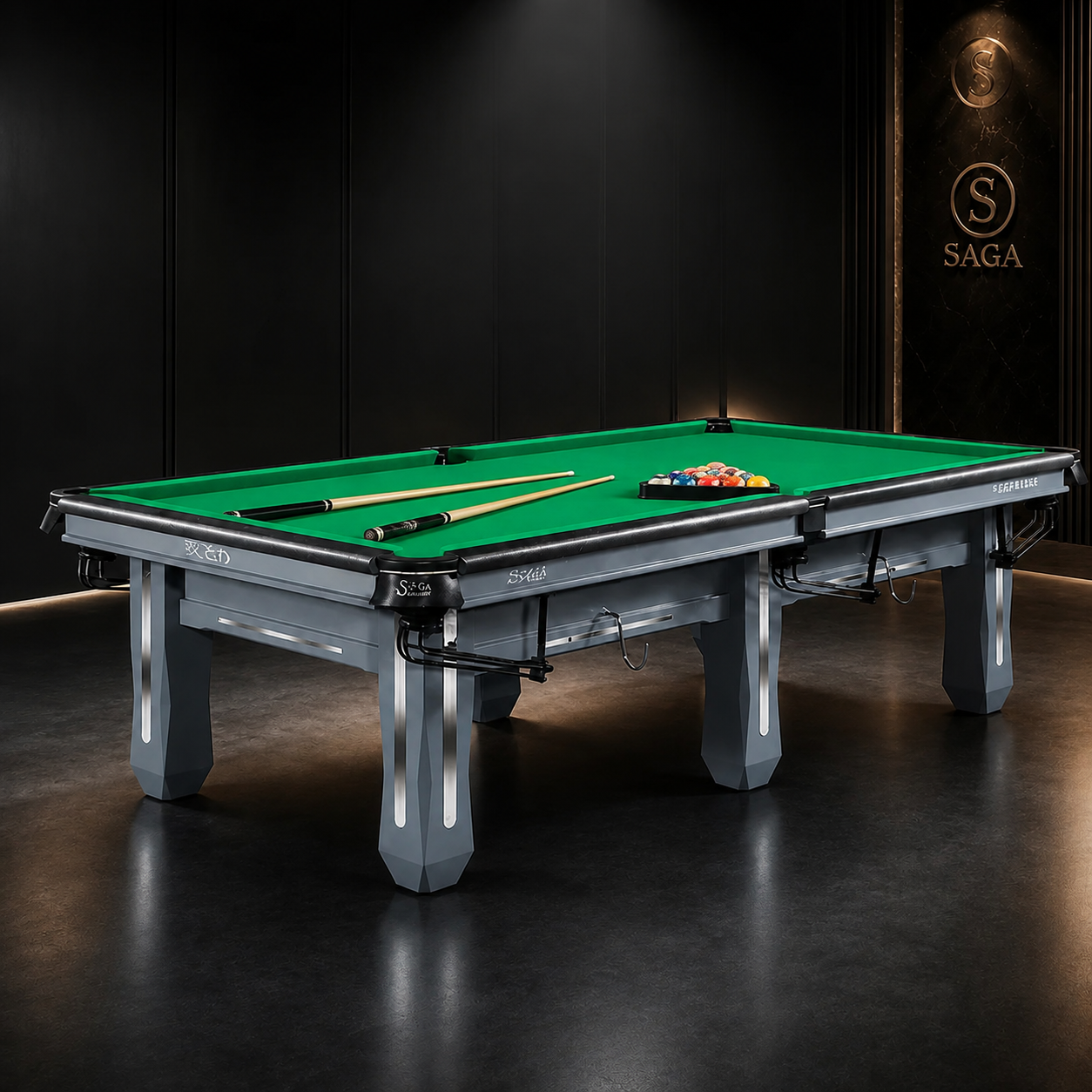 9-6 SM Dragon Chinese 8-Ball Billiard Table with 25mm Slate Top & Solid Maple Wood Frame