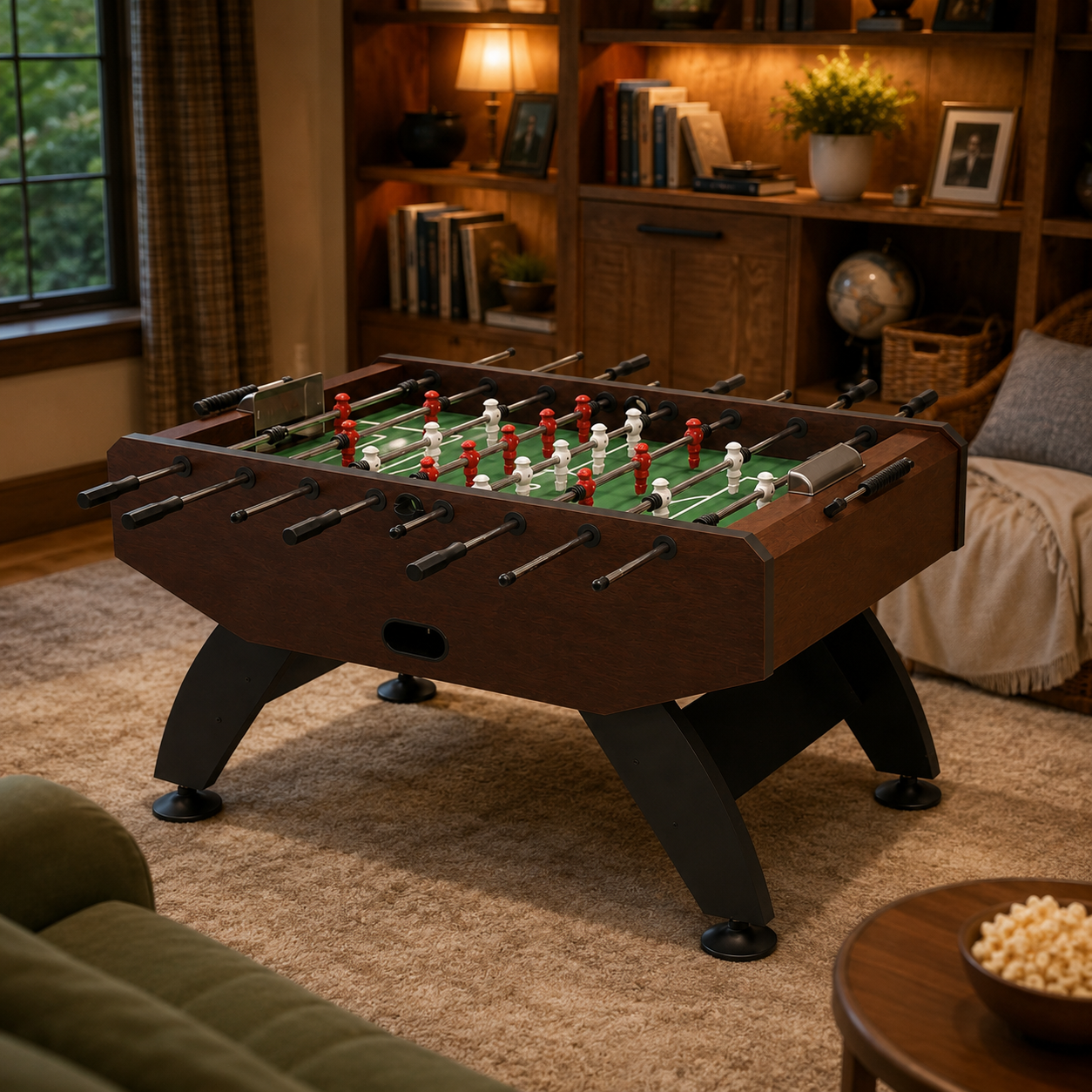 ST111 Foosball Table Compact MDF Home Soccer Table with Adjustable Legs