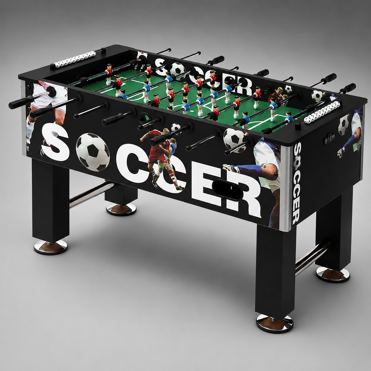 ST101D Funky Design Foosball Table Compact MDF Soccer Table with Chrome Steel Rods