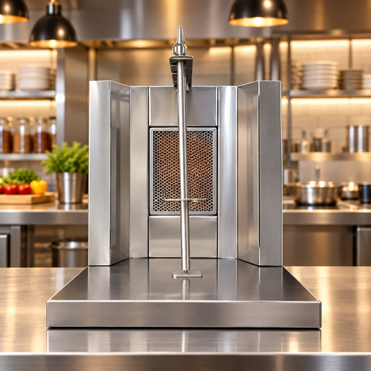 Single Burner Tabletop Gas Shawarma Machine | LPG & Natural Gas Doner Kebab Grill | Stainless Steel | Made in UAE