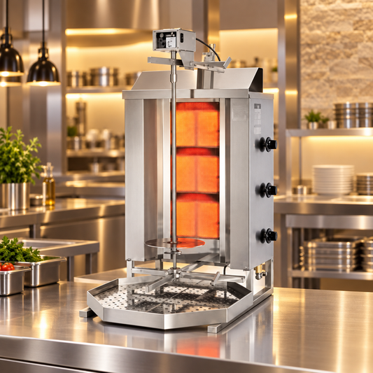 Potis GD3 Gas Shawarma Machine 40kg | Infrared Dual Burner Doner Kebab Grill 10.5kW | Made in Germany