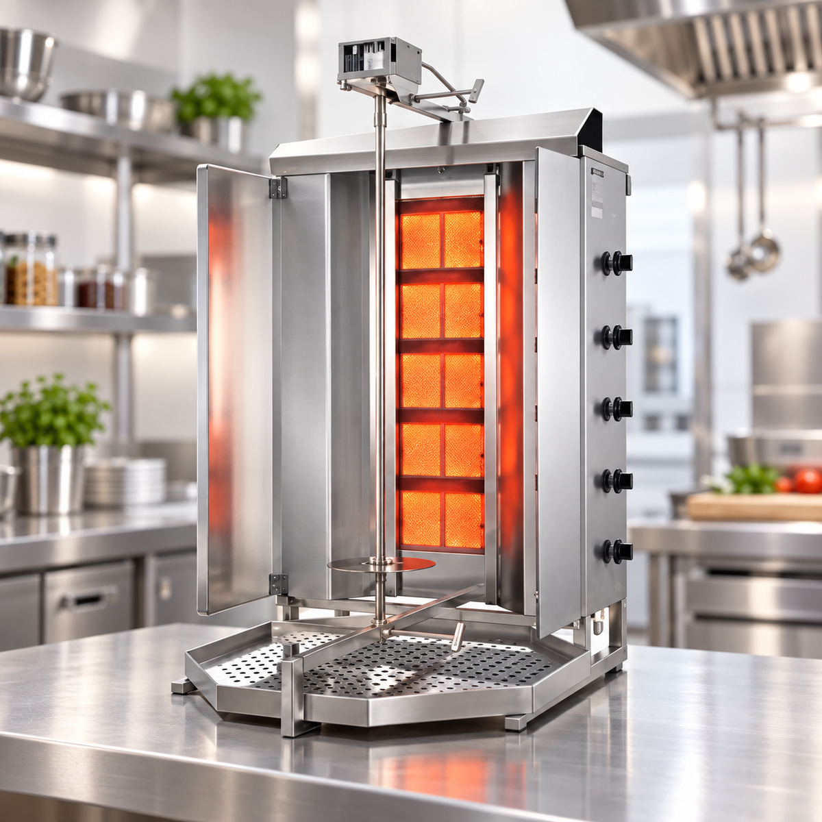 Potis GD5 Gas Shawarma Machine 120kg | Infrared Dual Burner Doner Kebab Grill 17.5kW | Made in Germany