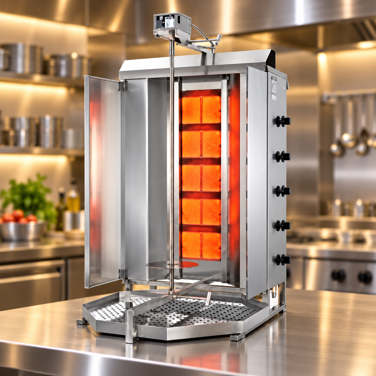 Potis GD5 Gas Shawarma Machine 120kg | Infrared Dual Burner Doner Kebab Grill 17.5kW | Made in Germany