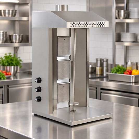 Commercial 4 Burner Tabletop Gas Shawarma Machine | Turkish Burners | AISI 304 Stainless Steel Doner Grill | Made in UAE