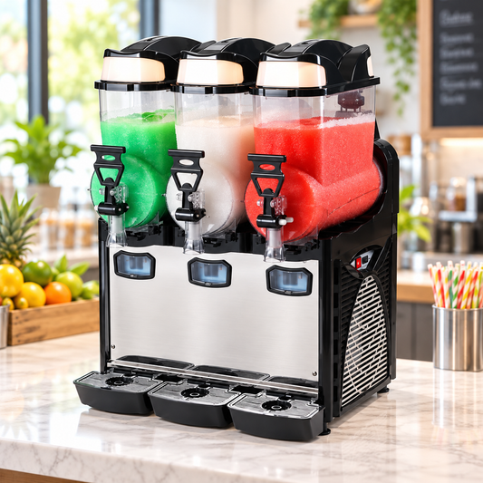Cofrimell OASIS 3-10 STD Commercial Slush Machine 30L – Triple 10L Bowl Frozen Drink Dispenser | Made in Italy